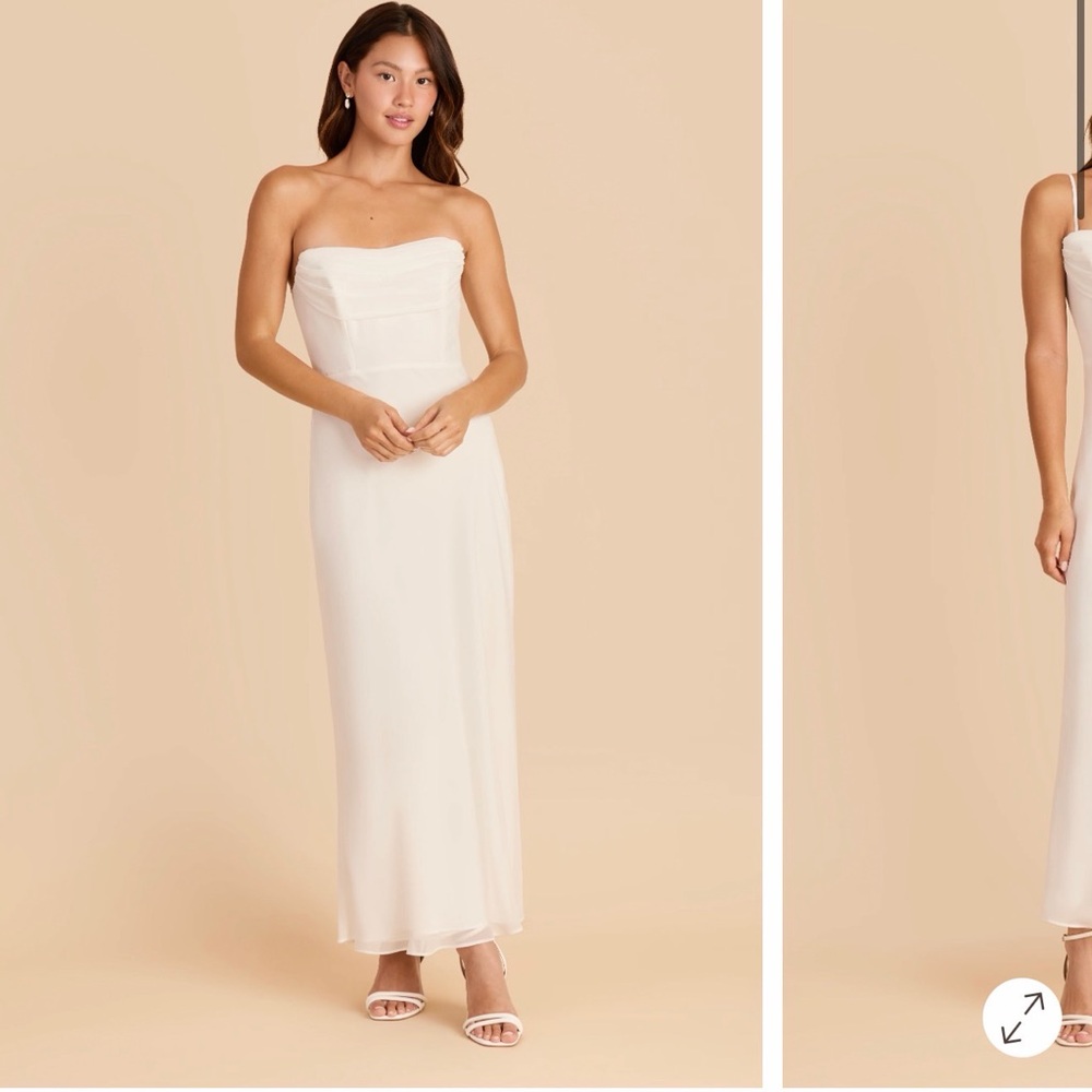 Birdy Grey Strapless Cream Maxi Dress